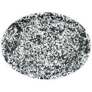 Crow Canyon Black Platter Against a Plain White Background