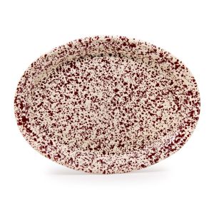 Crow Canyon 17.5" Oval Platter | Burgundy & Cream