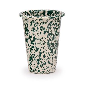 image shows Crow Canyon 14oz Tumbler | Green & Cream  against a blank, white background