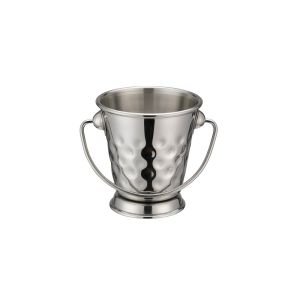 Winco 3" x 3.125" Mini Pail | Hammered Stainless Steel