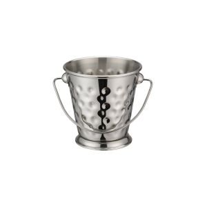 Winco 3.5" x 3.625" Mini Pail | Hammered Stainless Steel