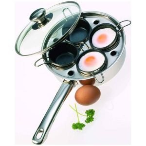 Demeyere Egg Poacher from Demeyere Resto Cookware: Stainless-Steel Egg Poaching Pan w/ 4 Cups, 84619