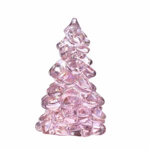 image shows Mosser Glass Holiday Collection 8" Tree Figurine | Rose Carnival  against a blank, white background