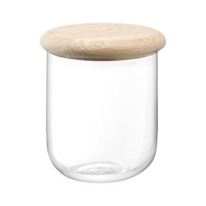 LSA Dine Glass Container 5" x 5.5" with Oak Lid