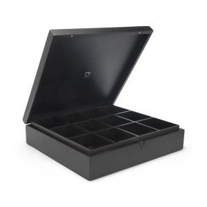 Bredemeijer Black Bamboo Teabox - 12 Compartments