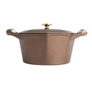 image shows FINEX 5 Qt. Cast Iron Dutch Oven against a blank, white background