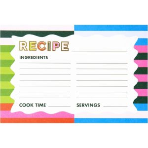 image shows C.R. Gibson 4" x 6" Double Sided Index Recipe Cards | Bold Stripes against a blank, white background  