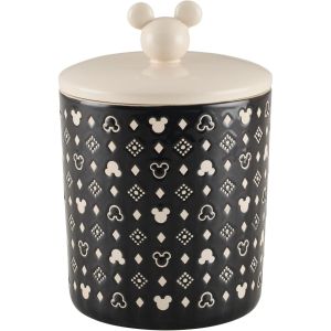 image shows Disney Monochrome Extra Large Ceramic Jar | 12.8 Cup against a blank, white background