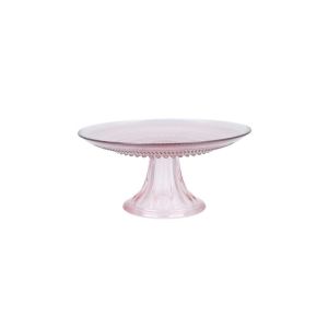 image shows Fortessa Jupiter 8.5" Mini Cake & Cupcake Stand | Pink against a blank, white background  
