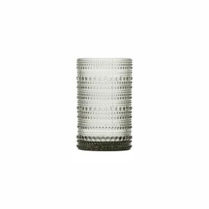 image shows Fortress Jupiter 13oz Ice Beverage Glass | Smoke Grey against a blank, white background