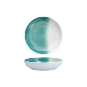 image shows Fortessa La Cote Outdoor Melamine Coupe 8" Bowl (Amalfi) against a blank, white background