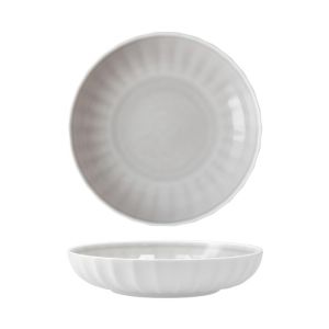 image shows Fortessa Blyss Bone China 8.6" Dinner Bowl (24oz) | Gray against a blank, white background