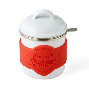 image shows Talisman Designs Metal Bacon Bin - Grease Holder | White against a blank, white background