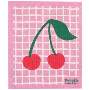 image shows Ecologie by Danica Swedish Sponge Dish Cloth | Very Cherry against a blank, white background