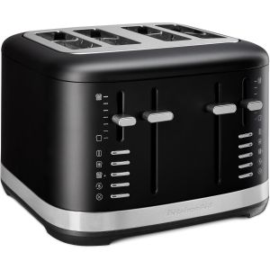 image shows KitchenAid 4 Slice Metal Toaster | Matte Black against a blank, white background