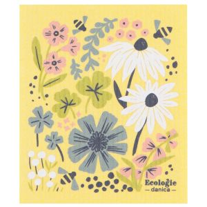 image shows Ecologie by Danica Swedish Sponge Dish Cloth | Bees & Blossoms  against a blank, white background