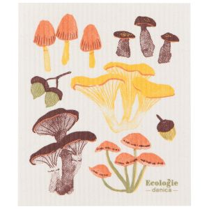 image shows Ecologie by Danica Swedish Sponge Dish Cloth | Field Mushrooms against a blank, white background