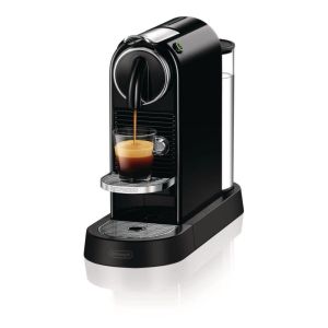 image shows Nespresso CitiZ Espresso Machine by De'Longhi | Black against a blank, white background
