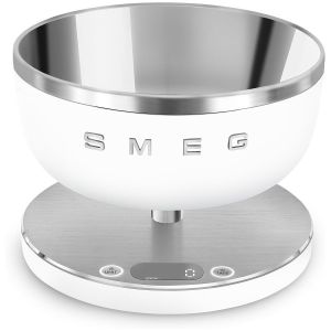 image shows SMEG Contemporary Kitchen Scale | Matte White  against a blank, white background