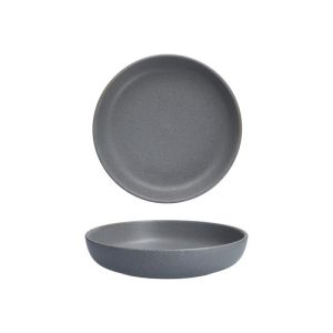 image shows Fortessa Sound 28oz Coupe Pasta Bowl | Cement  against a blank, white background