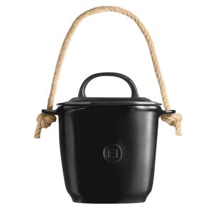 image shows Emile Henry Compost Bin | Truffle against a blank, white background