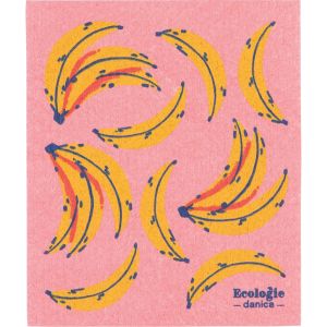 image shows Ecologie by Danica Swedish Sponge Dish Cloth | Bananas  against a blank, white background