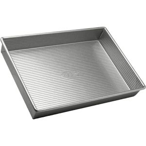 image shows USA Pan Rectangular Cake Pan against a blank, white background