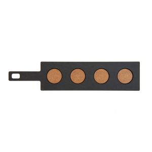 Epicurean Flight Server + Glasses  17.25" × 4"| Slate/Nutmeg