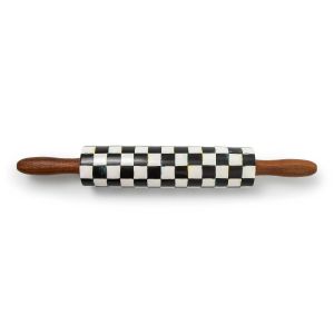 image shows MacKenzie-Childs Courtly Check Rolling Pin  against a blank, white background