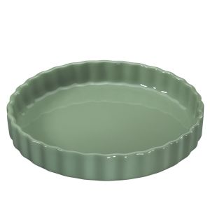 image shows Küchenprofi Porto 11" Flan Dish | Jade  against a blank, white background