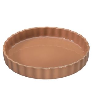 image shows Küchenprofi Porto 11" Flan Dish | Coral  against a blank, white background