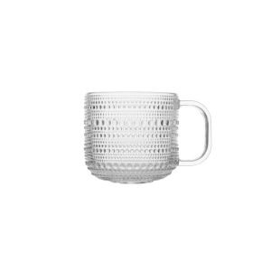 image shows Fortessa Jupiter 13.5oz Coffee Cup | Clear against a blank, white background