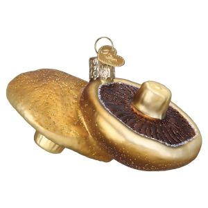 image shows Old World Christmas Ornament | Portobello Mushrooms  against a blank, white background
