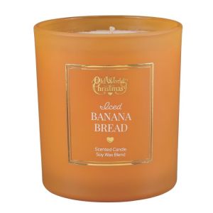 image shows Old World Christmas Candle | Iced Banana Bread Candle  against a blank, white background