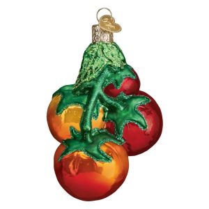  image shows Old World Christmas Ornament | Tomatoes On Vine against a blank, white background