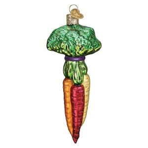 image shows Old World Christmas Ornament | Rainbow Carrots  against a blank, white background