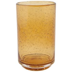 image shows Danica Heirloom 17oz Tall Bubbled Tumbler | Amber against a blank, white background
