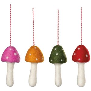image shows Danica Jubilee 4-Piece Christmas Tree Ornament | Toadstool Felt  against a blank, white background
