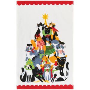 image shows Danica Jubilee Christmas Dishtowel | Kitty Carol  against a blank, white background