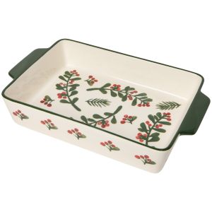image shows Now Designs by Danica 4.2 Qt. Baking Dish | Winterberry  against a blank, white background