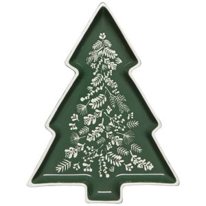 image shows Now Designs by Danica Shaped Tray | Winterberry against a blank, white background