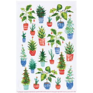 image shows Danica Jubilee Christmas Dishtowel | Jingle Plants against a blank, white background