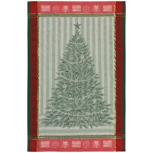 image shows Now Designs by Danica Christmas Jacquard Dishtowel | Festive Fir against a blank, white background