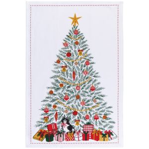 image shows Now Designs by Danica Christmas Dishtowel | Festive Fir  against a blank, white background