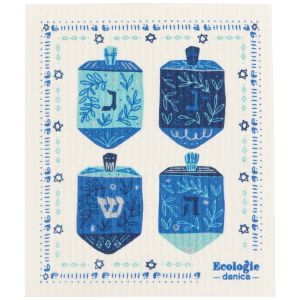 image shows Ecologie by Danica Swedish Sponge Dish Cloth | Drediels Hanukkah against a blank, white background