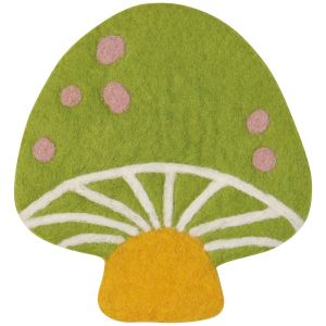 image shows Danica Jubilee Felt Wool Trivet | Mushroom Gems against a blank, white background