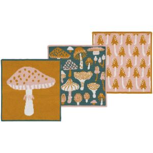 image shows Danica Jubilee Knit Dishcloths (Set of 3) | Mushroom Gems against a blank, white background