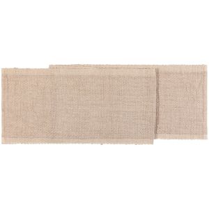 image shows Danica Heirloom Lattice Table Runner | Dove Gray against a blank, white background
