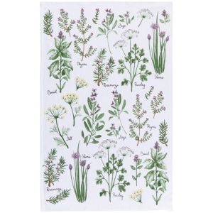 image shows Now Designs by Danica Terry Dishtowel | Fresh Herbs  against a blank, white background
