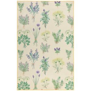 image shows Now Designs by Danica Recycled Microfibre Dishtowel | Fresh Herbs against a blank, white background